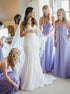 Sweetheart Lavender Chiffon Bridesmaid Dress with Pockets and Pleats LBQB0015